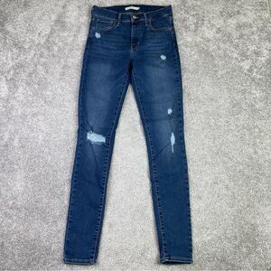 Levi’s 720 Jeans Women’s 26X30* Blue Skinny High Rise Dark Wash Denim Distressed
